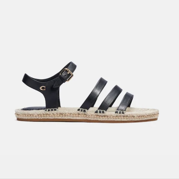 Coach Carissa Espadrille Strappy Leather Sandals Size 9 New in Box ❤ - Picture 4 of 5